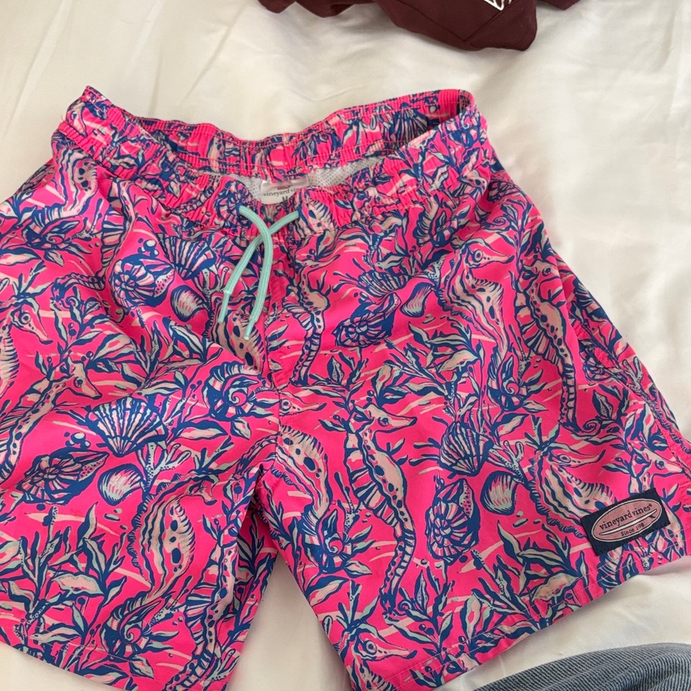 Vineyard Vines men’s  Vibrant Pink and Blue swim Shorts